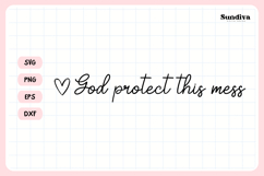 Funny Rearview Mirror Decal Sticker Saying | God Protect Product Image 3
