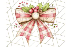 Muted Cozy Christmas Bows PNG Clipart, Winter Holiday Png Product Image 3