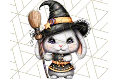 Halloween Bunny Clipart, Cute Bunnies in Costumes PNG Product Image 3