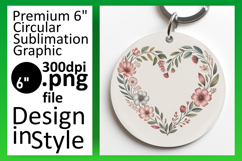 Glamorous Round Design for Sublimation , Flowers Heart Product Image 1