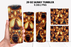 Skinny Tumbler 20oz Wrap Design,Halloween Tumbler PNG Design Product Image 1