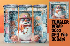 Christmas in July Snowman Tumbler Wrap 20oz Winter Product Image 1