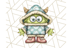 Christmas Monster Clipart, Funny Holiday Creature PNG Art Product Image 3