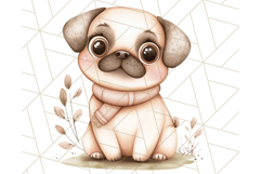 Pug Clipart PNG, Cute Dog Art, Funny Puppy Illustration Png Product Image 3
