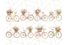 Bicycle with Flowers PNG, Watercolor Floral Bike Clipart Product Image 3