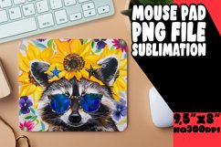 FlowerRaccoon Mouse Pad for Sublimation PNG Product Image 1