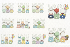 Cute Easter Bunnies Clipart Product Image 10