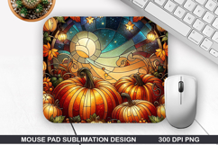 Pumpkin Mouse Pad Sublimation, Halloween Mouse Pad PNG Product Image 1
