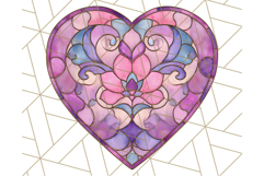Stained Glass Heart PNG Clipart in Pastel and Bright Colors Product Image 3