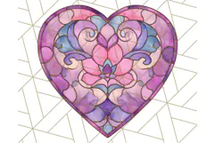 Stained Glass Heart PNG Clipart in Pastel and Bright Colors Product Image 3