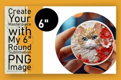 Vibrant 3D Cat Round Delights: Glossy Sublimation Art Product Image 1