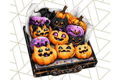 Bright Halloween Dinosaur PNG Clipart with Holiday Elements Product Image 3