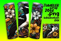 Colorful Stained Glass Birds Tumbler Wrap 20oz Product Image 1
