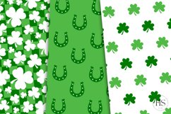 16 St Patrick&#039;s Day Digital Paper, Irish Clover Pattern Product Image 2