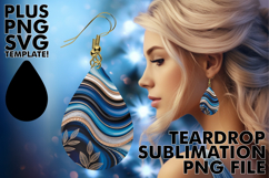 Bold Teardrop Earrings Sublimation, Pattern Product Image 1
