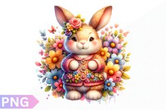Spring Bunny Clipart - Bunny sublimation PNG Design Product Image 1