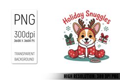 Cute Christmas Dog, Animal Sublimation Clipart PNG Product Image 1