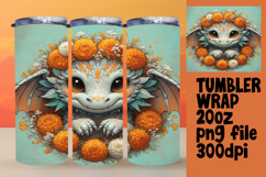 20oz Tumbler Wrap for DIY , Dragon Product Image 1
