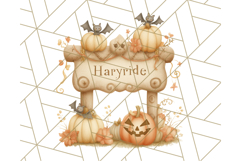 Creepy Carnival Halloween Clipart PNG with Hayride Art Product Image 3