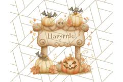 Creepy Carnival Halloween Clipart PNG with Hayride Art Product Image 3