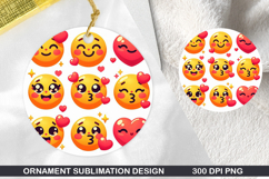 Emoji Stained Glass Ornament PNG, Digital Download File Product Image 1