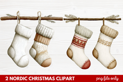 2 Nordic Christmas Clipart | Scandinavian Holiday PNG Product Image 1