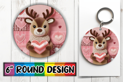 Whimsical Car Coaster Round, Valenines Animals Product Image 1