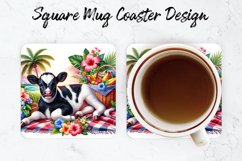 Cow Mug coaster | Coaster | Sublimation Design Product Image 1