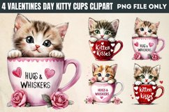 Valentines Day Kitty Cups Clipart PNG Product Image 1