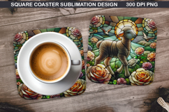 Sheep Coaster Sublimation, Valentine Coaster PNG Design Product Image 1