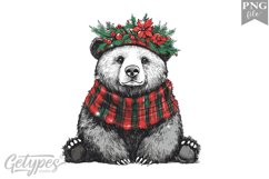 Christmas Bear Clipart Design - High Quality 300 Dpi Product Image 1