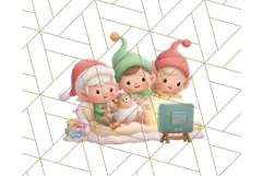 Santa’s Pajama Day Clipart, Cute Christmas Bedtime PNG Product Image 3