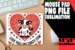 CHEERFUL MOUSE PAD SUBLIMATION PNG, Cute Cow Product Image 1