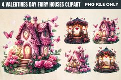 Valentines Day Fairy Houses Clipart PNG Product Image 1