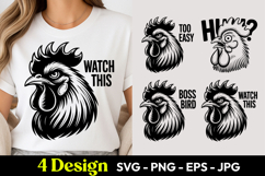Watch This Rooster Humor SVG PNG Product Image 1
