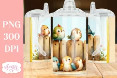 Cute birds sippy cup sublimation PNG, Kids tumbler template Product Image 3