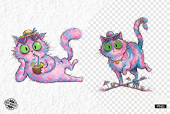 Whimsical Summer Cat Png Clipart Product Image 1