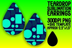 Neon Glow Teardrop Earring Sublimation Design Product Image 1