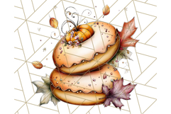 Fall Donut Clipart PNG, Autumn Donuts With Pumpkins Product Image 3