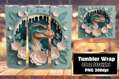 CUSTOMIZED 20oz Tumbler Wrap Design , Cute Dino Product Image 1