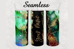 Emerald Green Gold Agate 20 oz sublimation design tumbler Product Image 1