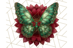 Stained Glass Butterfly and Sunflower PNG Clipart Product Image 3