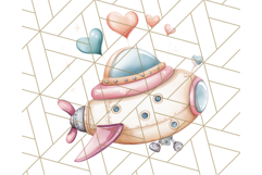 Kawaii Space Vehicles Clipart PNG, Cute Sci-Fi Tech Clip Art Product Image 3