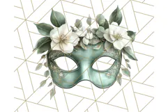 Vintage Garden Masquerade Floral Eye Mask PNG Clipart Product Image 3