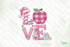 Pink Christmas School Teacher PNG Product Image 1