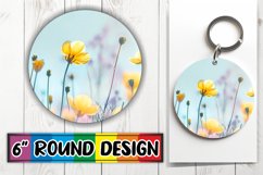 Delicate Floral PNG: Spring Sublimation Charm Keychain Product Image 1