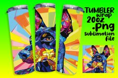 Expressive Abstract Dog Tumbler Wrap 20oz Art Product Image 1