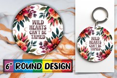Whimsical Circle Keychain Design, Flower Quote Product Image 1