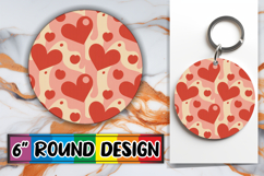 Heartfelt Keychain Circle PNG, Valentine's Pattern Product Image 1