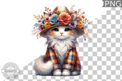 Floral Crown Cat Sublimation Clipart Bundle Product Image 2
